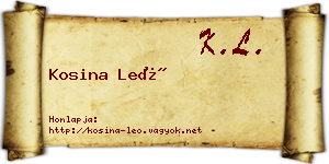 Kosina Leó névjegykártya